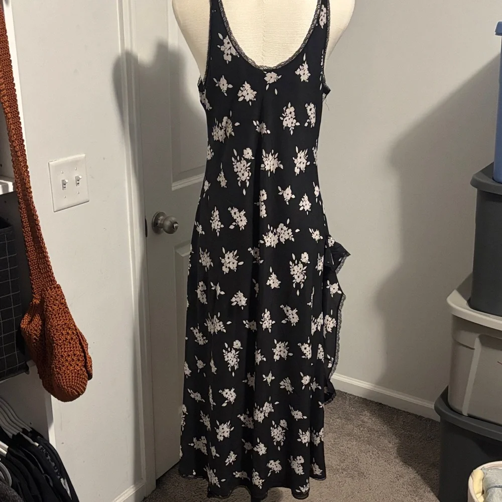 Coach Black Maxi Dress with White Floral Print - Picture 3 of 6